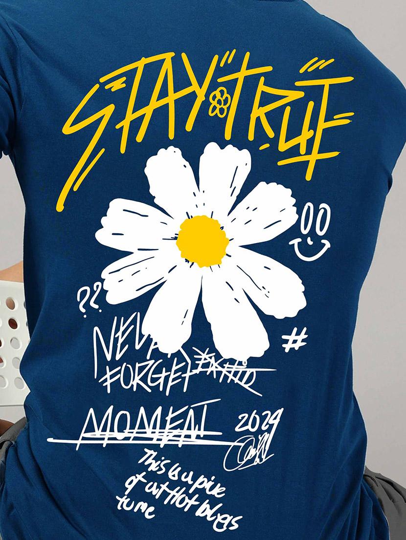 teal cotton back print tshirt - 21026849 - Standard Image - 4