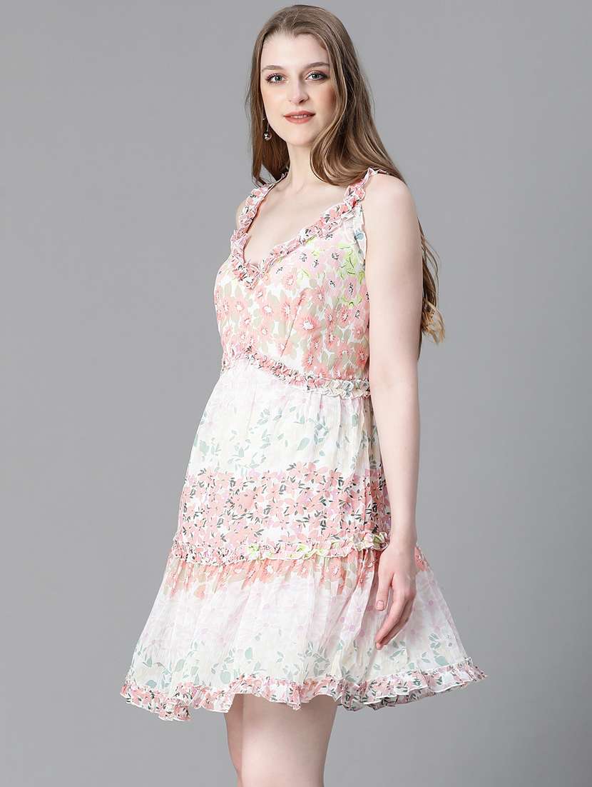 multi colored polyester aline dress - 21027002 -  Standard Image - 1