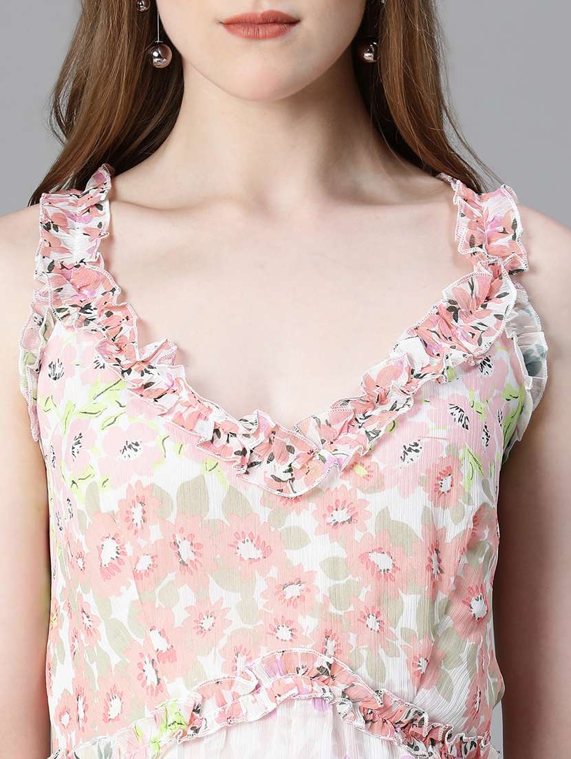 multi colored polyester aline dress - 21027002 -  Standard Image - 6