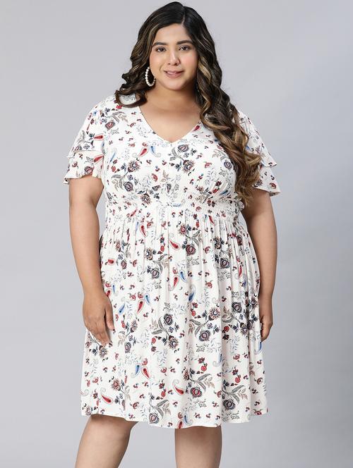 white viscose aline dress - 21027005 -  Standard Image - 0