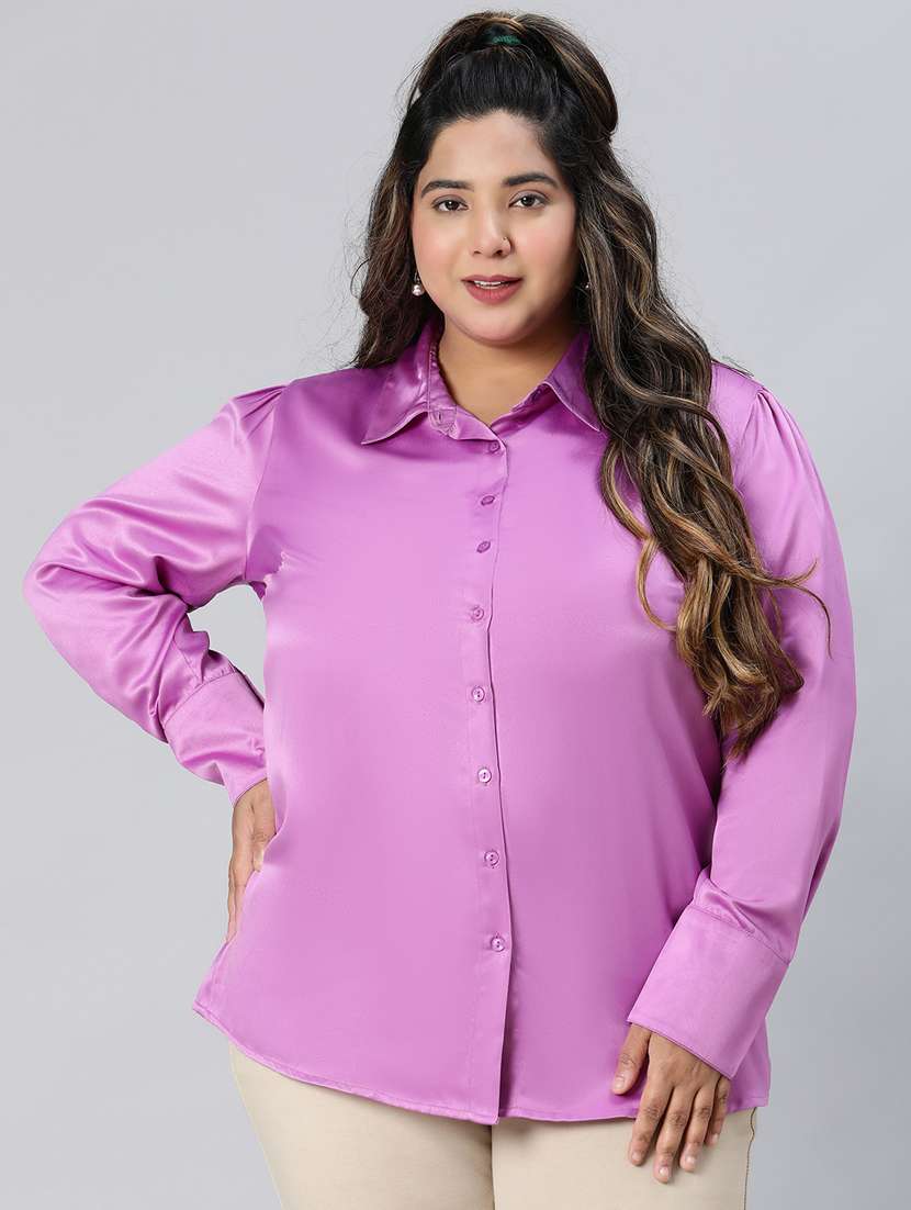 purple polyester plus shirt