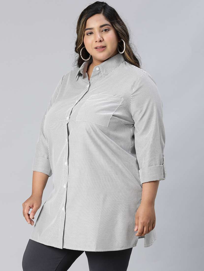 black cotton plus shirt - 21027023 -  Standard Image - 1