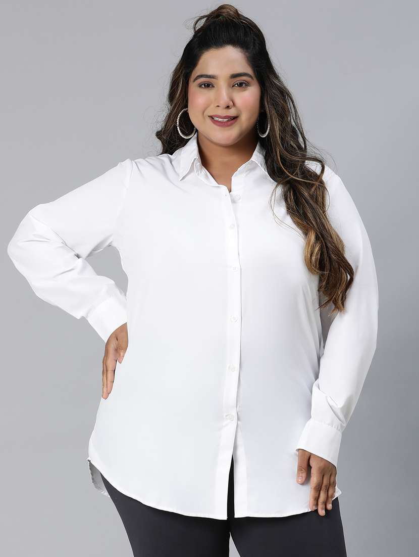 white cotton plus shirt
