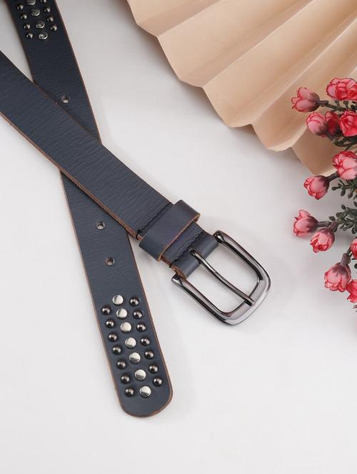 grey solid buckle belt - 21027046 - Standard Image - 0