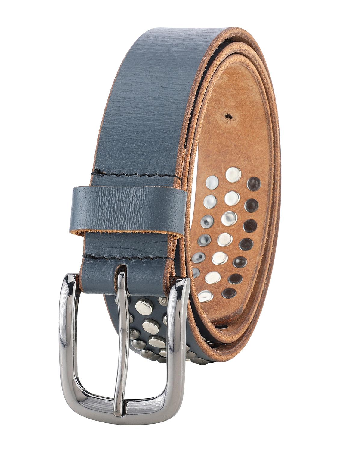 grey solid buckle belt - 21027046 - Standard Image - 4