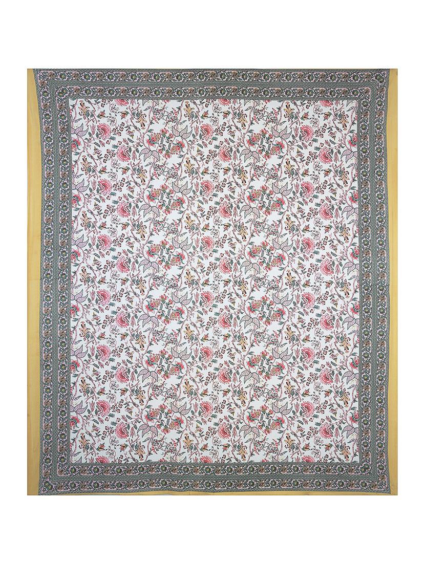 texstylers cotton floral print jaipuri 90 x100 inches queen size bedsheet with 2 pillow covers - 21027141 - Standard Image - 4