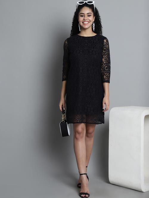 black lace straight dress - 21027218 -  Standard Image - 0