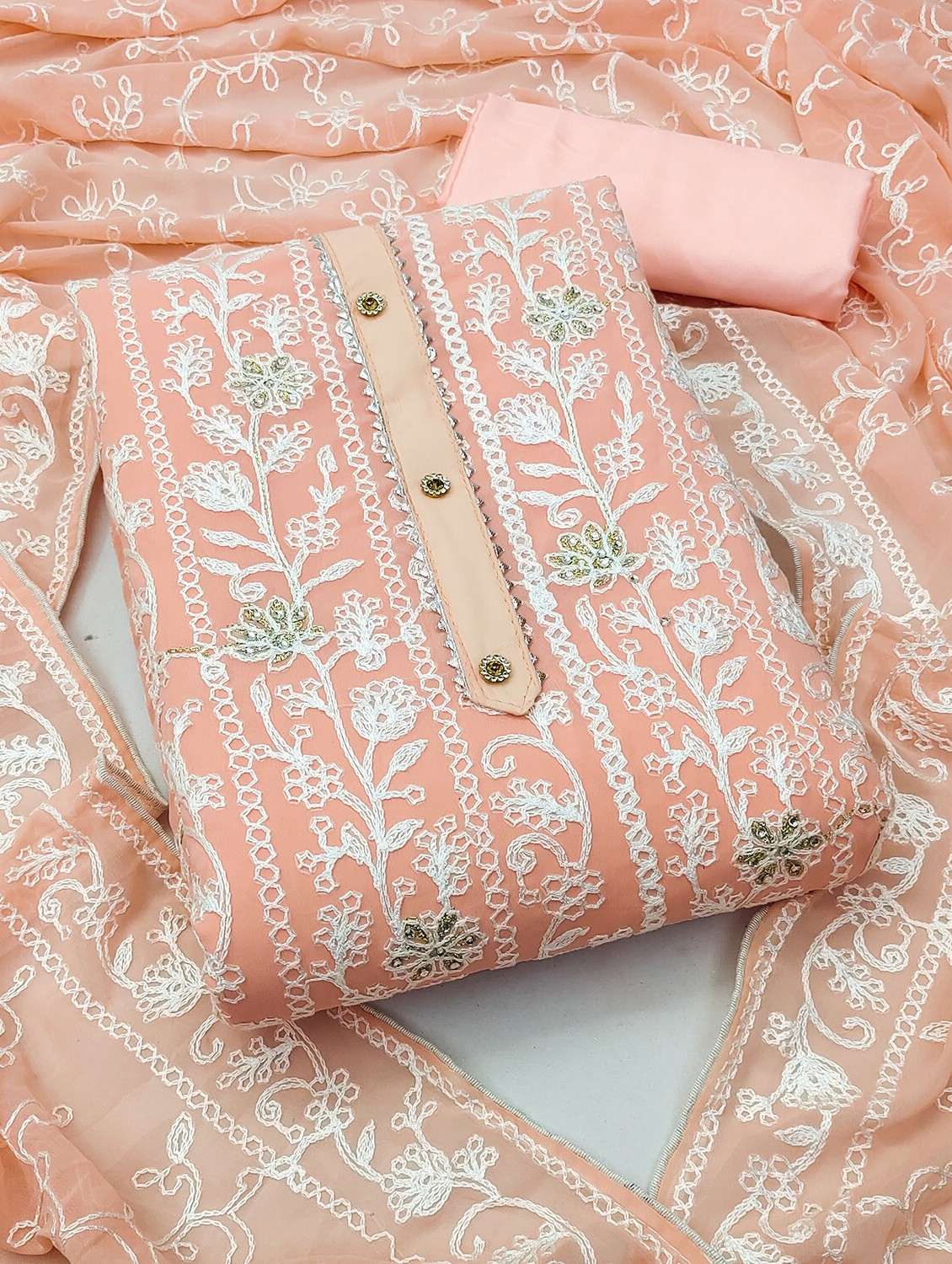 embroidered unstitched suit set