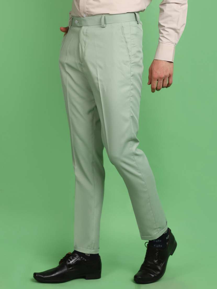 men solid slim fit formal trouser - 21028921 -  Standard Image - 1