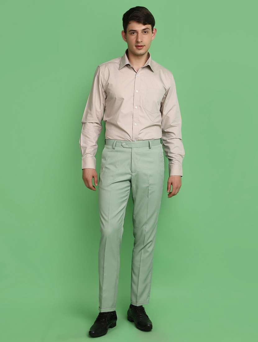 men solid slim fit formal trouser - 21028921 -  Standard Image - 4