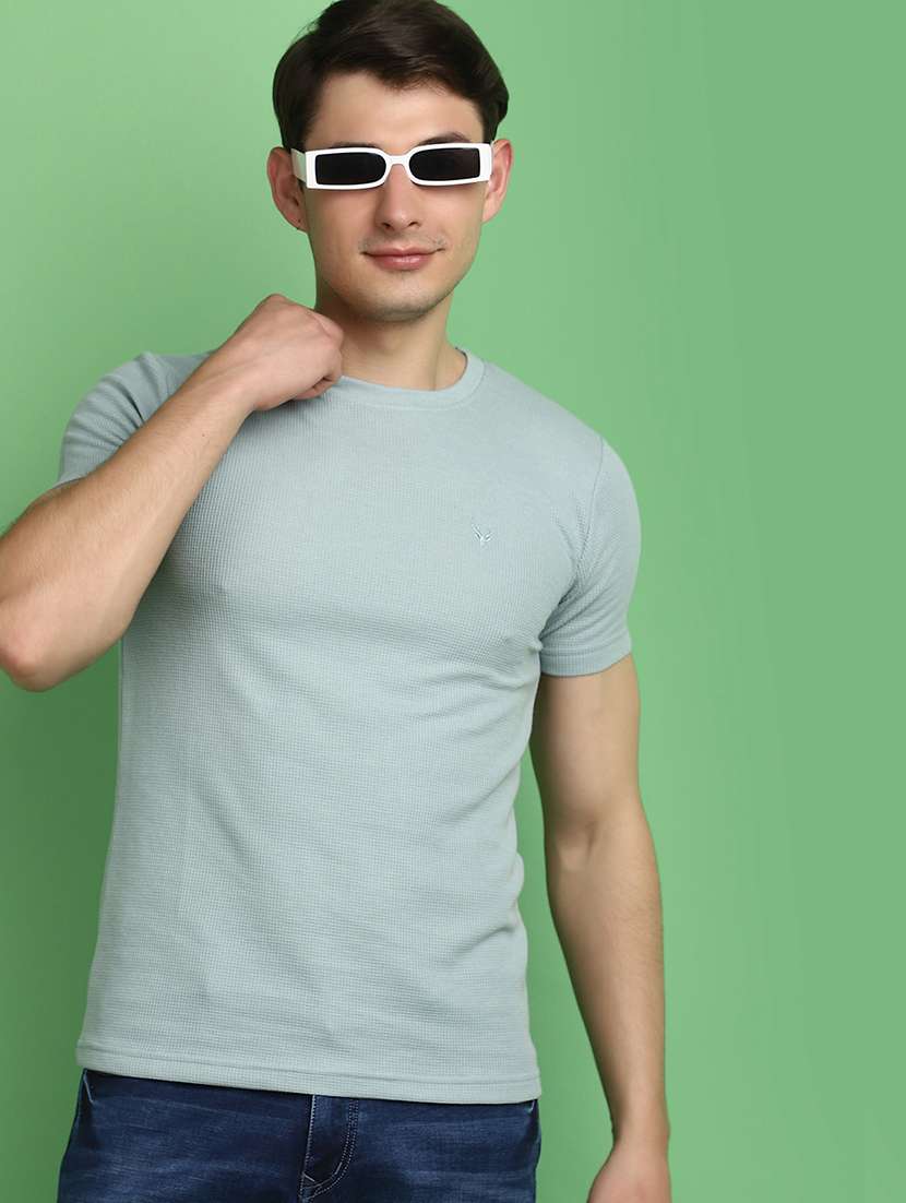 men solid green casual t-shirt - 21028938 -  Standard Image - 1