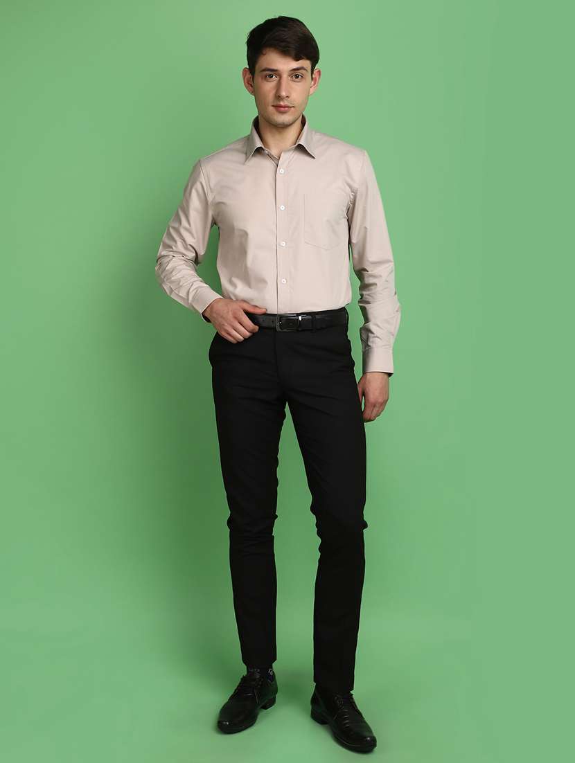 Men Solid Slim Fit Formal Trouser - 21029020 -  Standard Image - 4