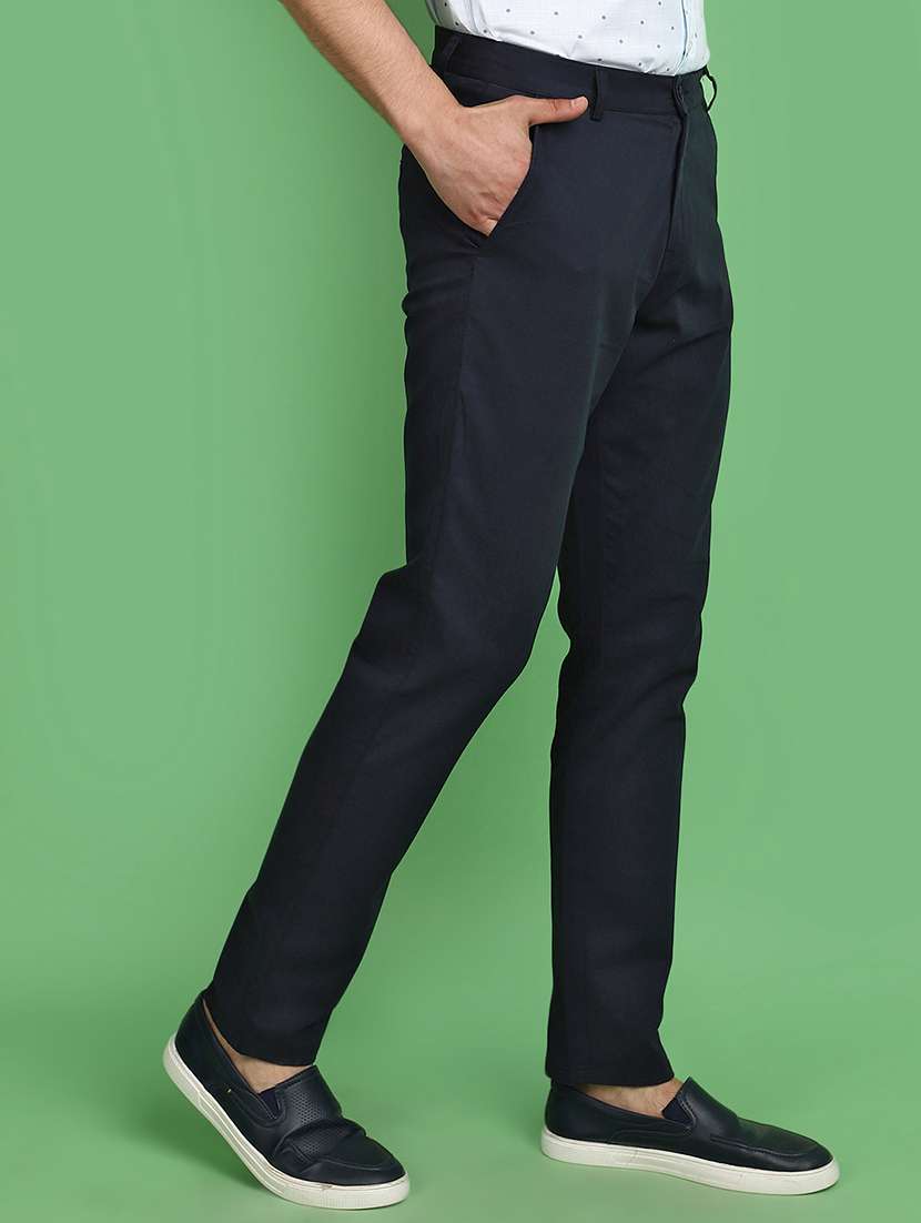 men solid regular fit chinos casual trouser - 21029022 -  Standard Image - 1