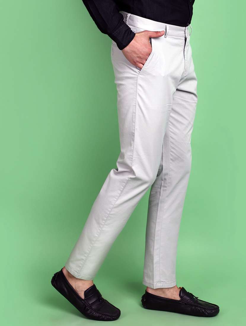 Men Solid Full Length Chinos - 21029023 -  Standard Image - 1