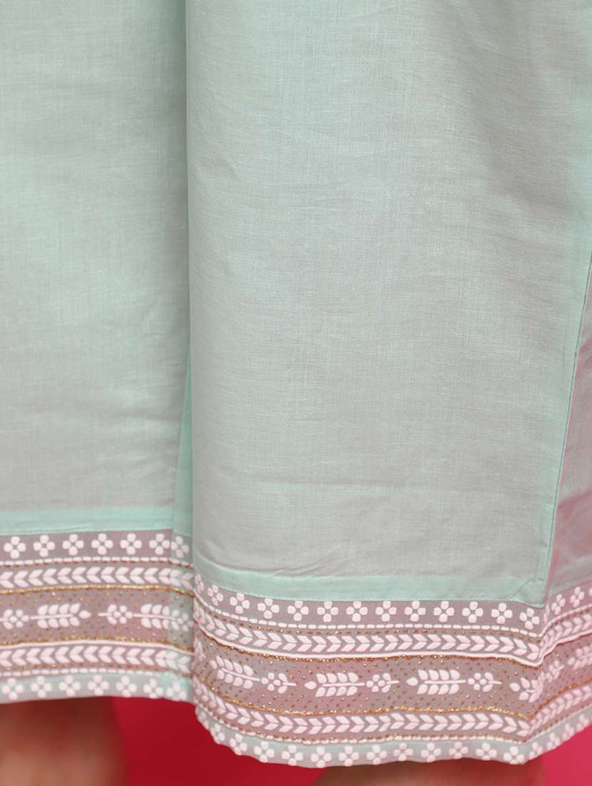 sea green self design suit set - 21029061 -  Standard Image - 4