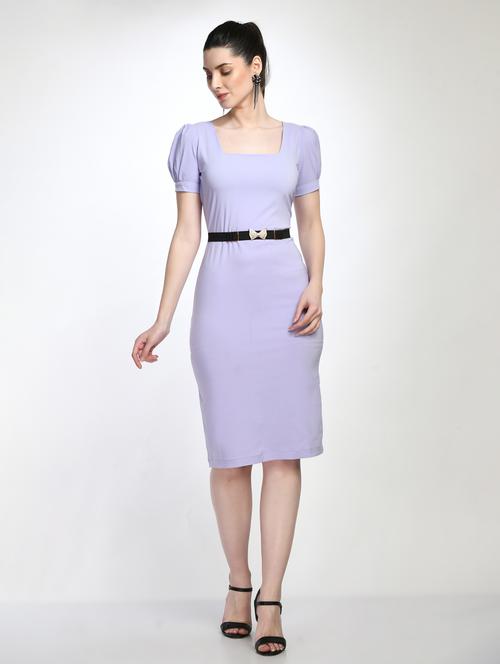 blue lycra blend sheath dress - 21029464 - Standard Image - 0
