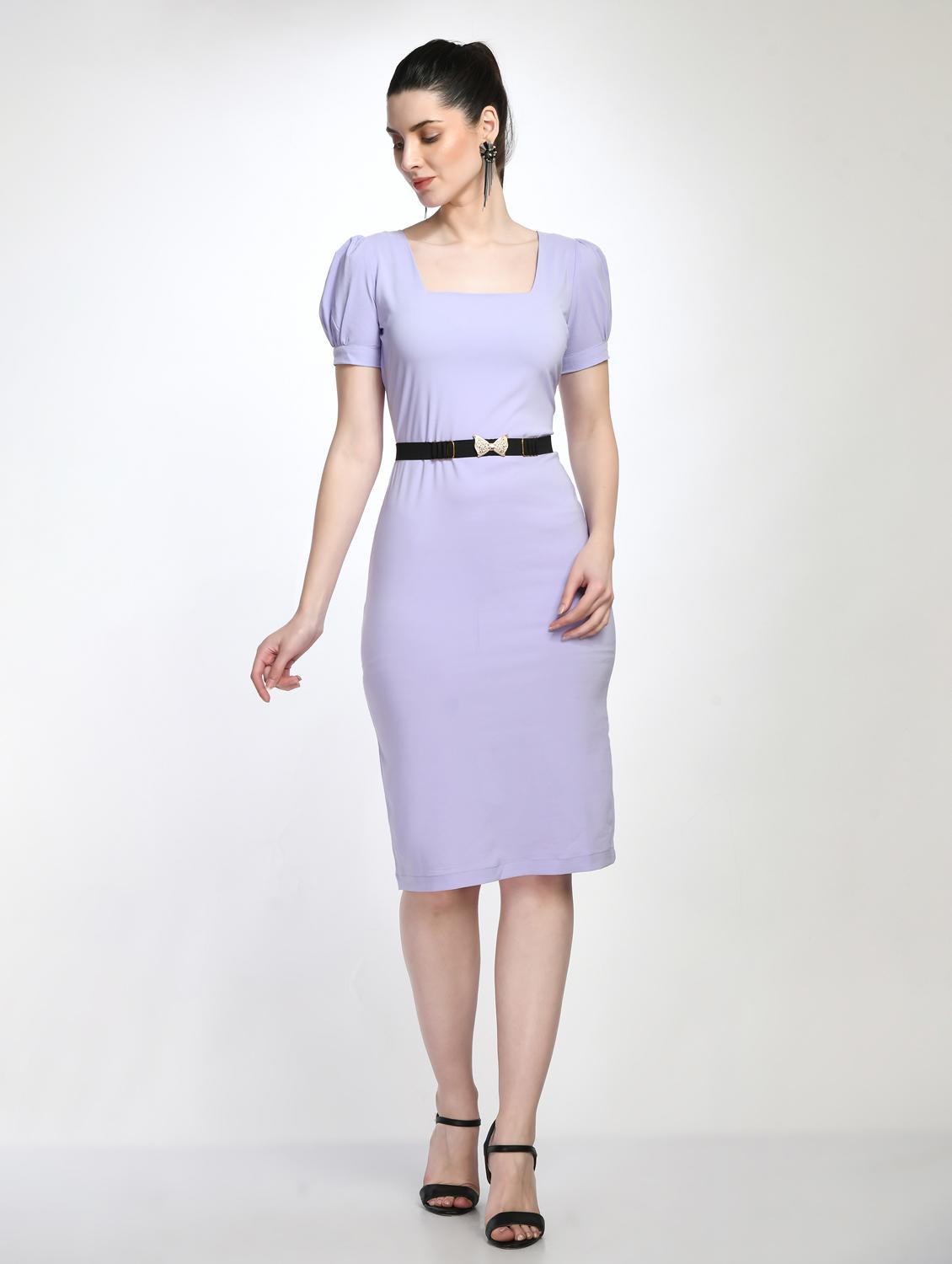 blue lycra blend sheath dress - 21029464 - Zoom Image - 0