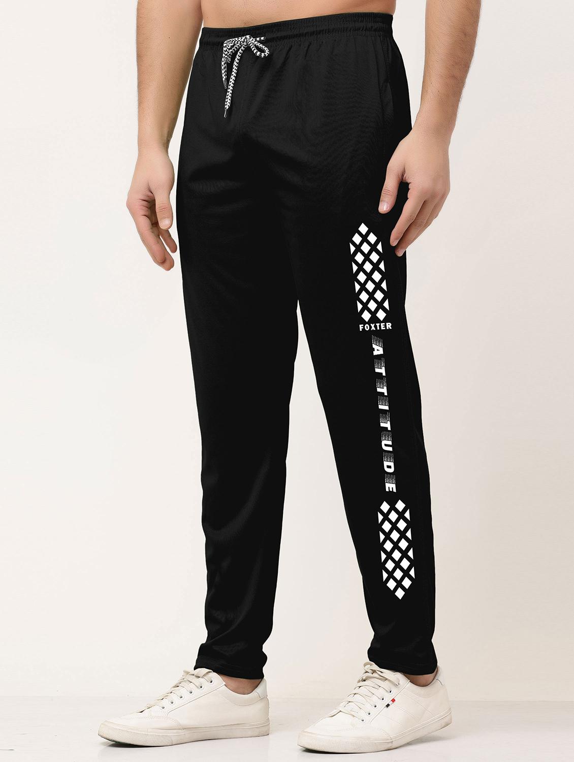 black polyester  full length track pant - 21029947 -  Standard Image - 1