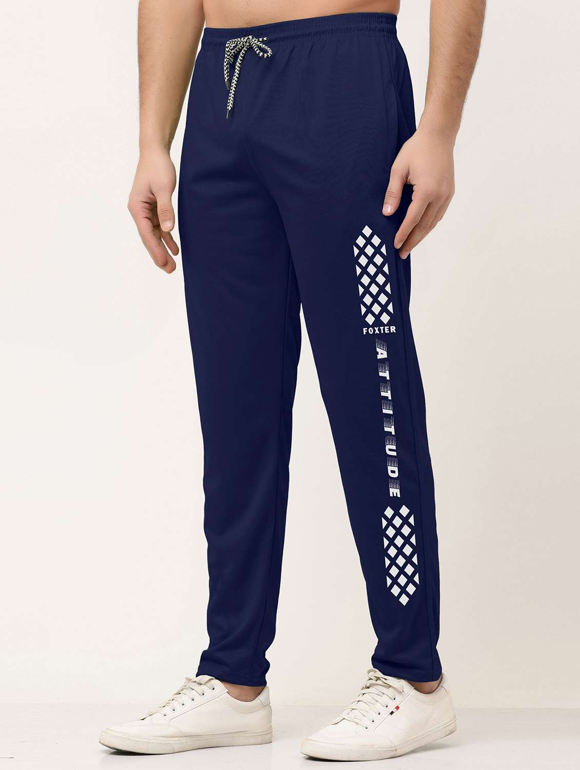 navy blue polyester  full length track pant - 21029948 -  Standard Image - 1