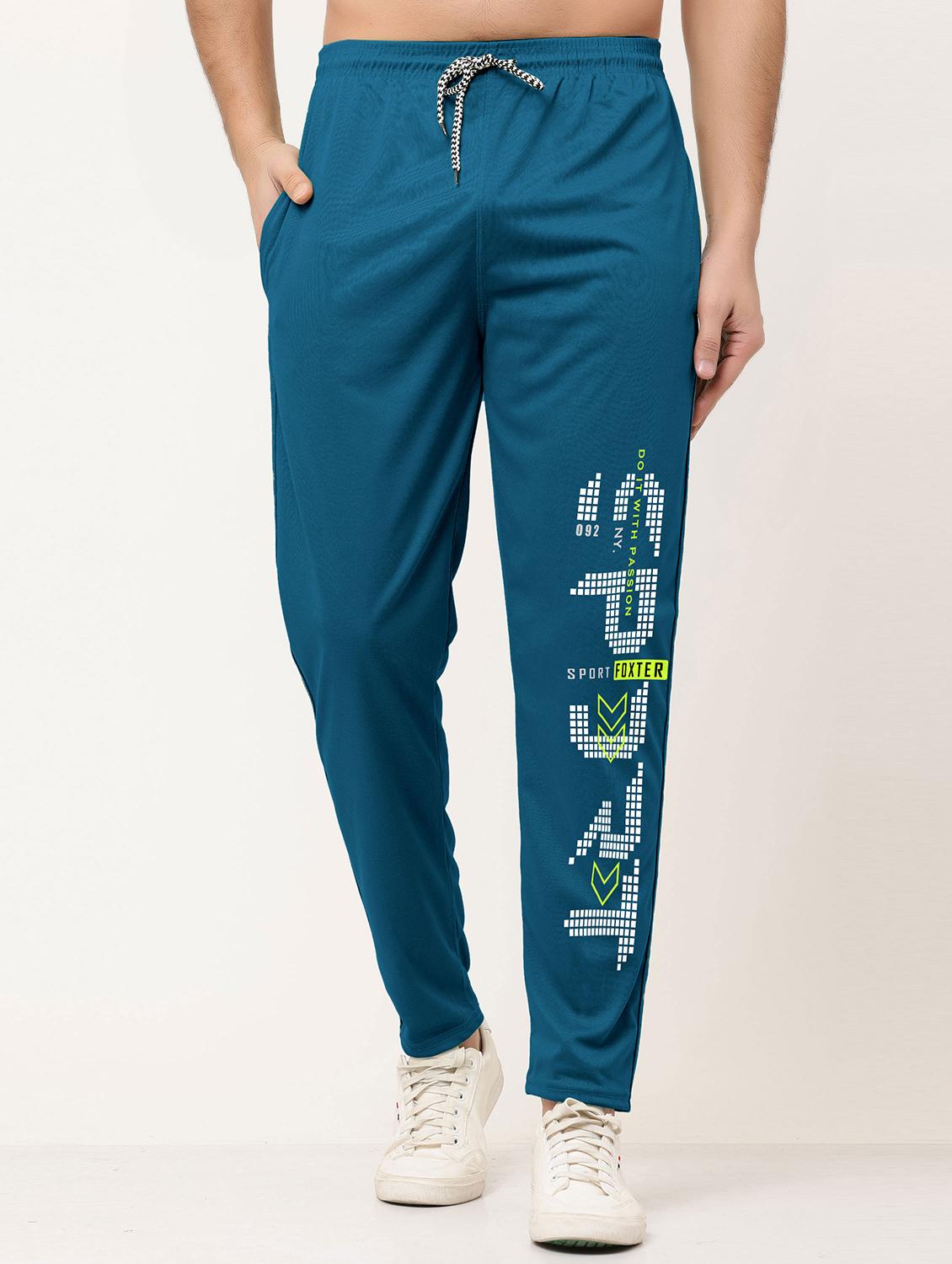 teal polyester full length track pant - 21029967 - Standard Image - 1