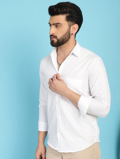 white cotton casual shirt - 21031205 - Standard Image - 0