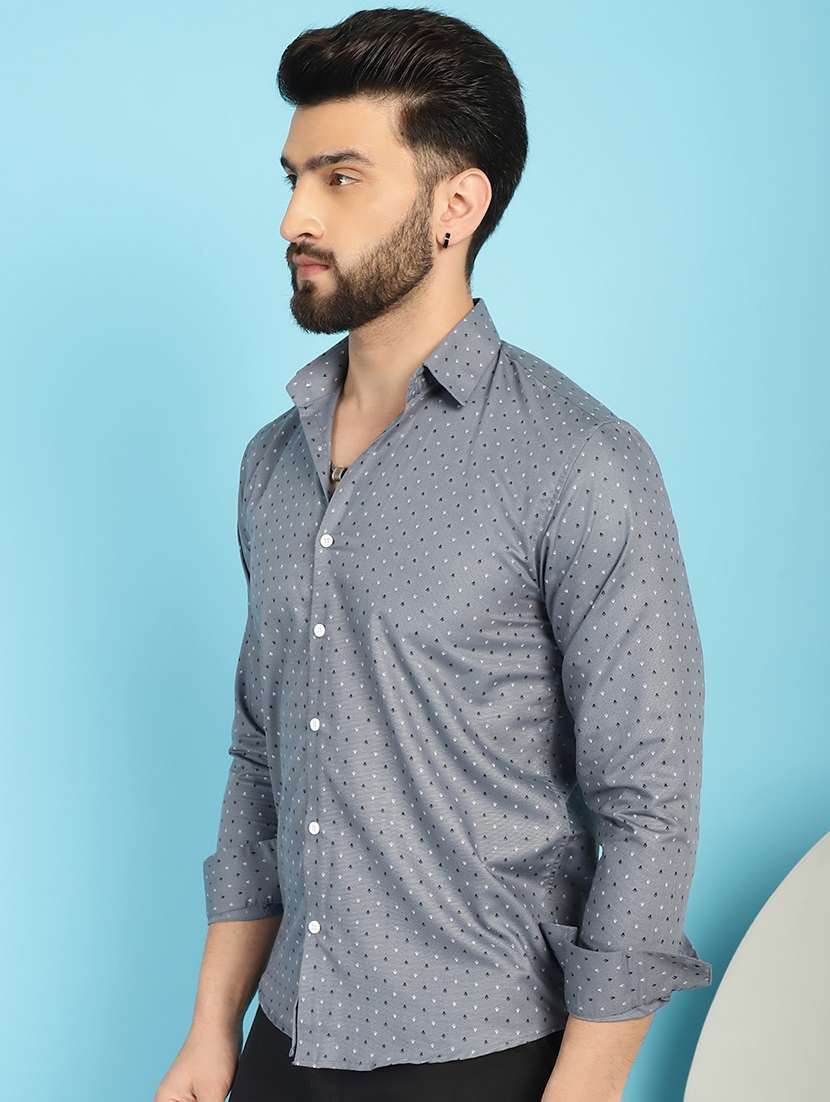 grey cotton casual shirt
