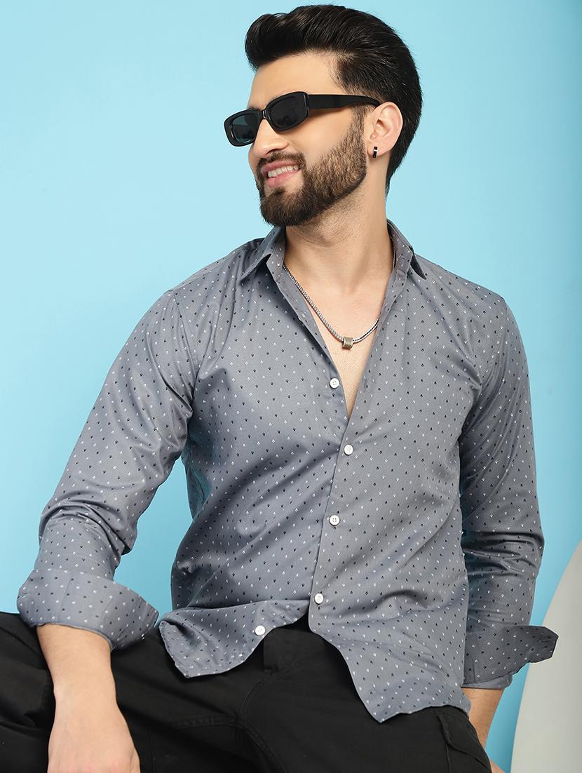 grey cotton casual shirt - 21031206 - Standard Image - 1