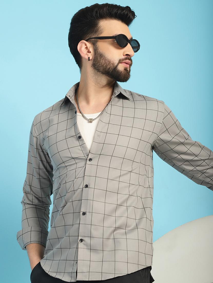grey cotton casual shirt - 21031209 -  Standard Image - 1