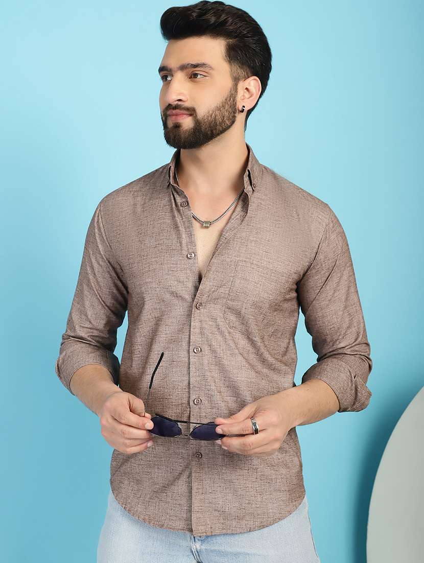 mauve cotton casual shirt - 21031212 - Standard Image - 1