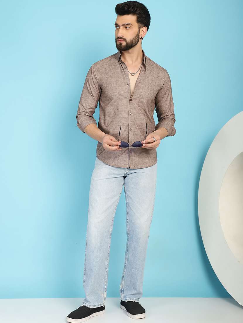 mauve cotton casual shirt - 21031212 - Standard Image - 4