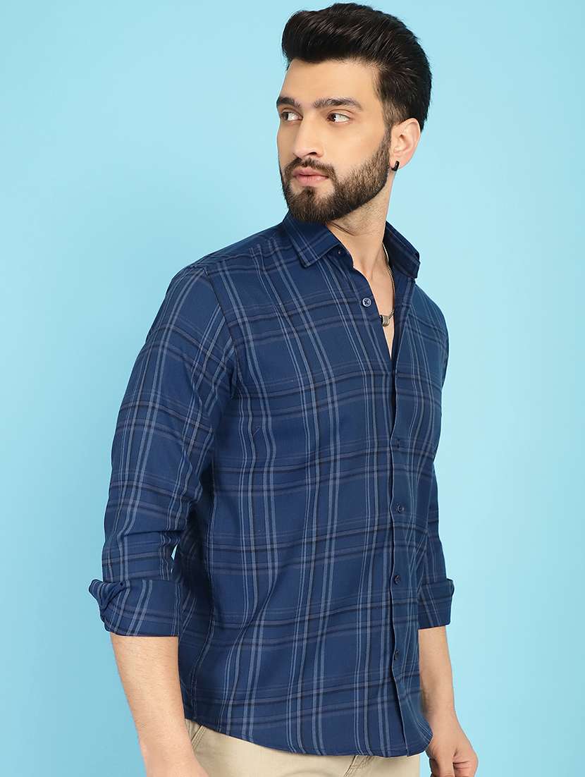 blue cotton casual shirt