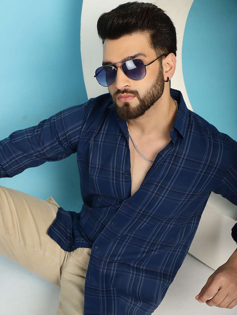 blue cotton casual shirt - 21031232 -  Standard Image - 1