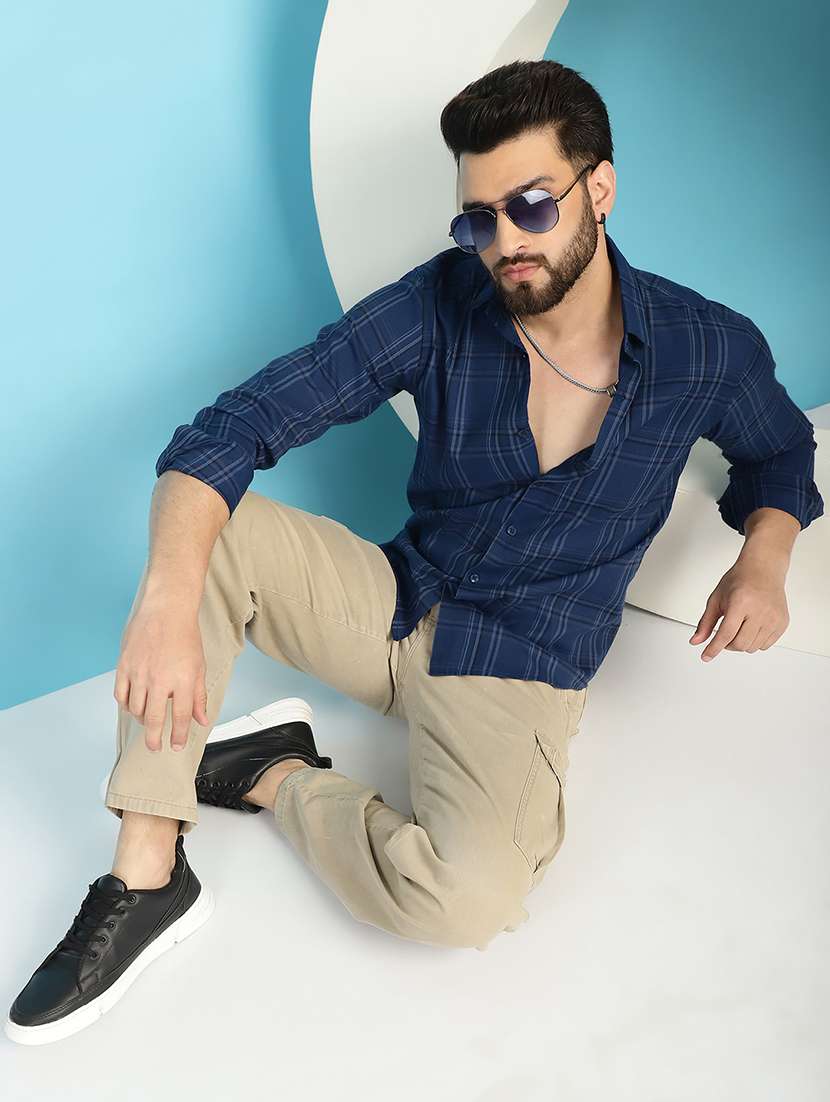 blue cotton casual shirt - 21031232 -  Standard Image - 4