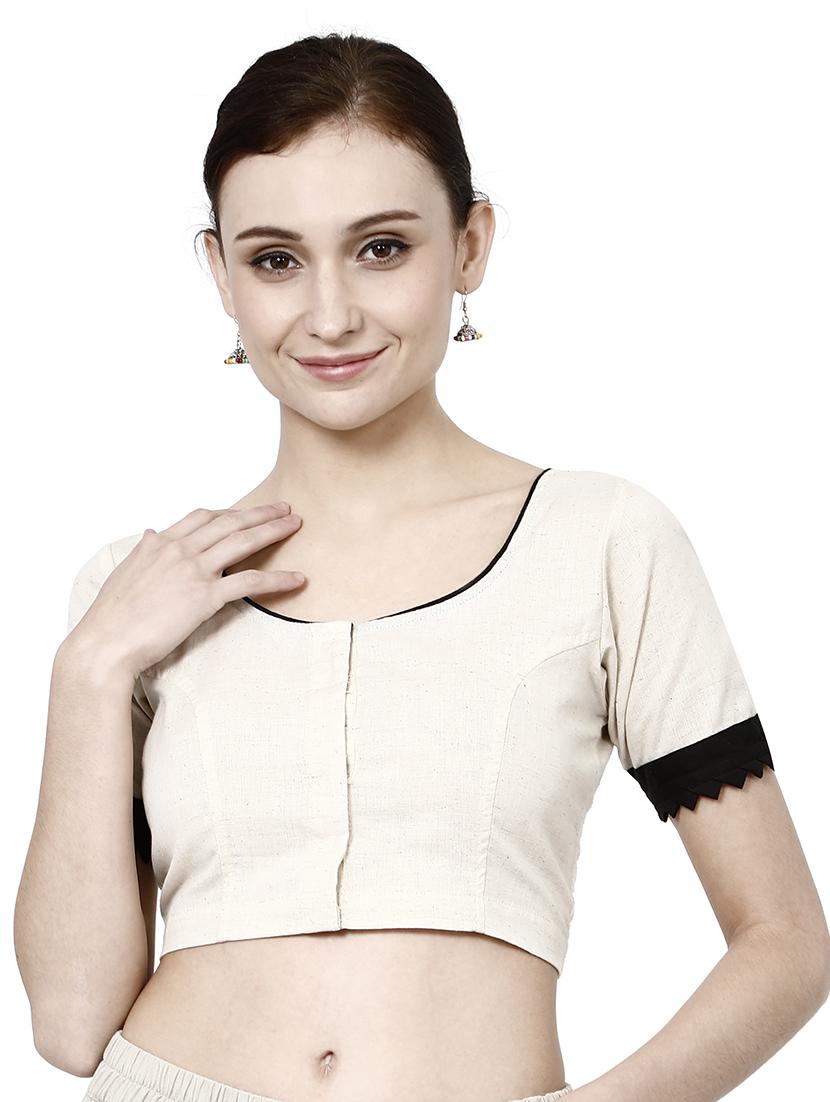 solid off white blouse - 21031367 -  Zoom Image - 0