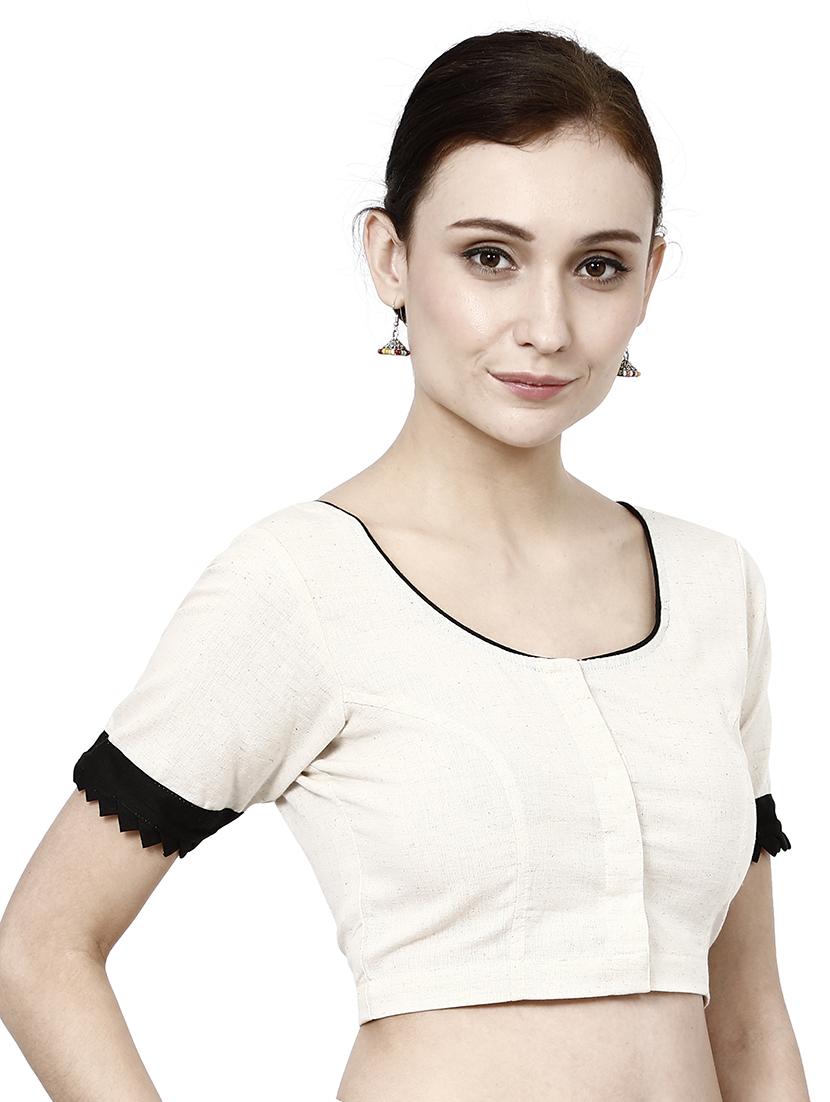 solid off white blouse - 21031367 - Standard Image - 1