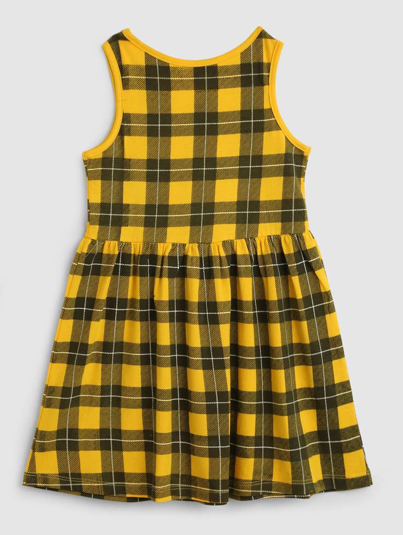 yellow cotton blend frock - 21031640 -  Standard Image - 1