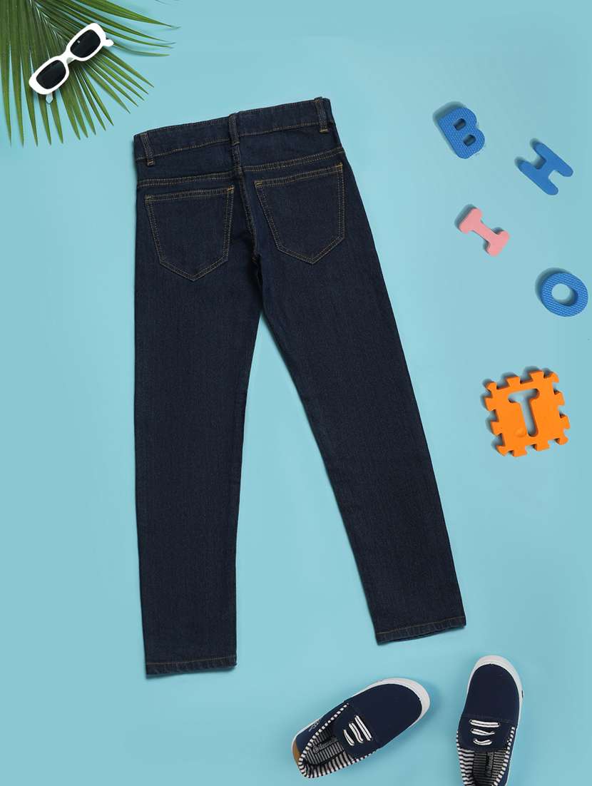 boys blue solids plain jeans - 21031962 -  Standard Image - 1