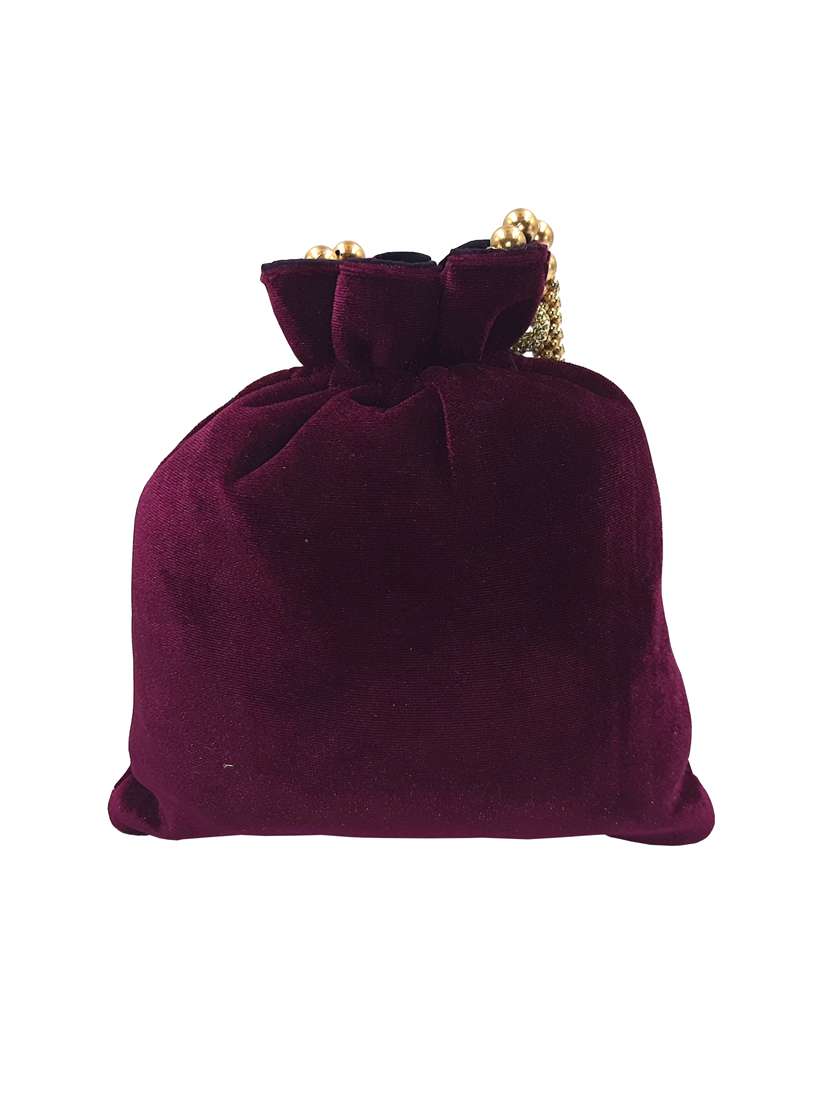 purple embellished ethnic potlis - 21032001 -  Standard Image - 1