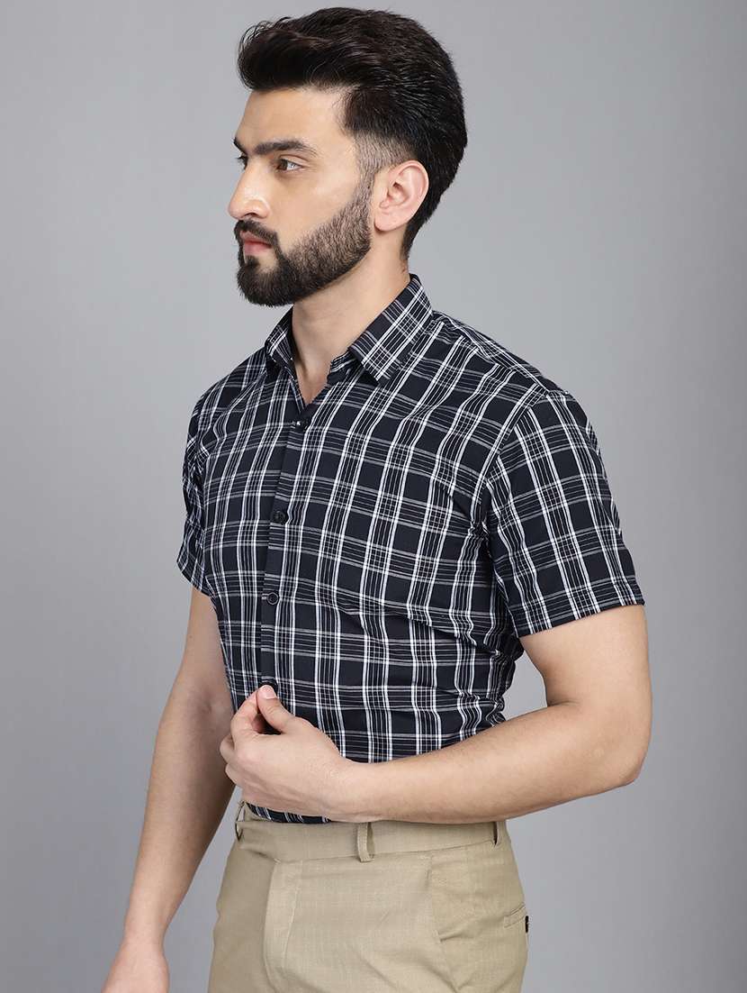 black cotton formal shirt - 21032022 -  Standard Image - 1