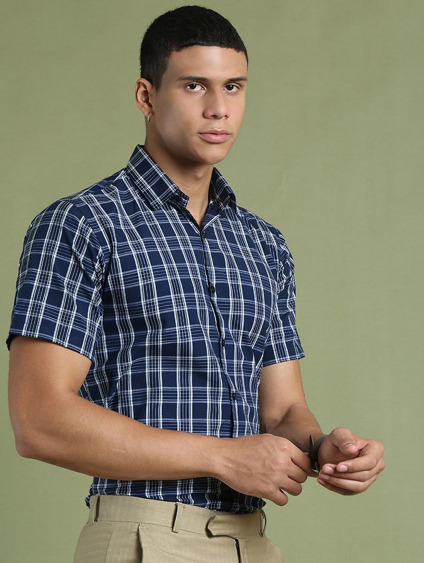 blue cotton formal shirt - 21032023 - Standard Image - 1
