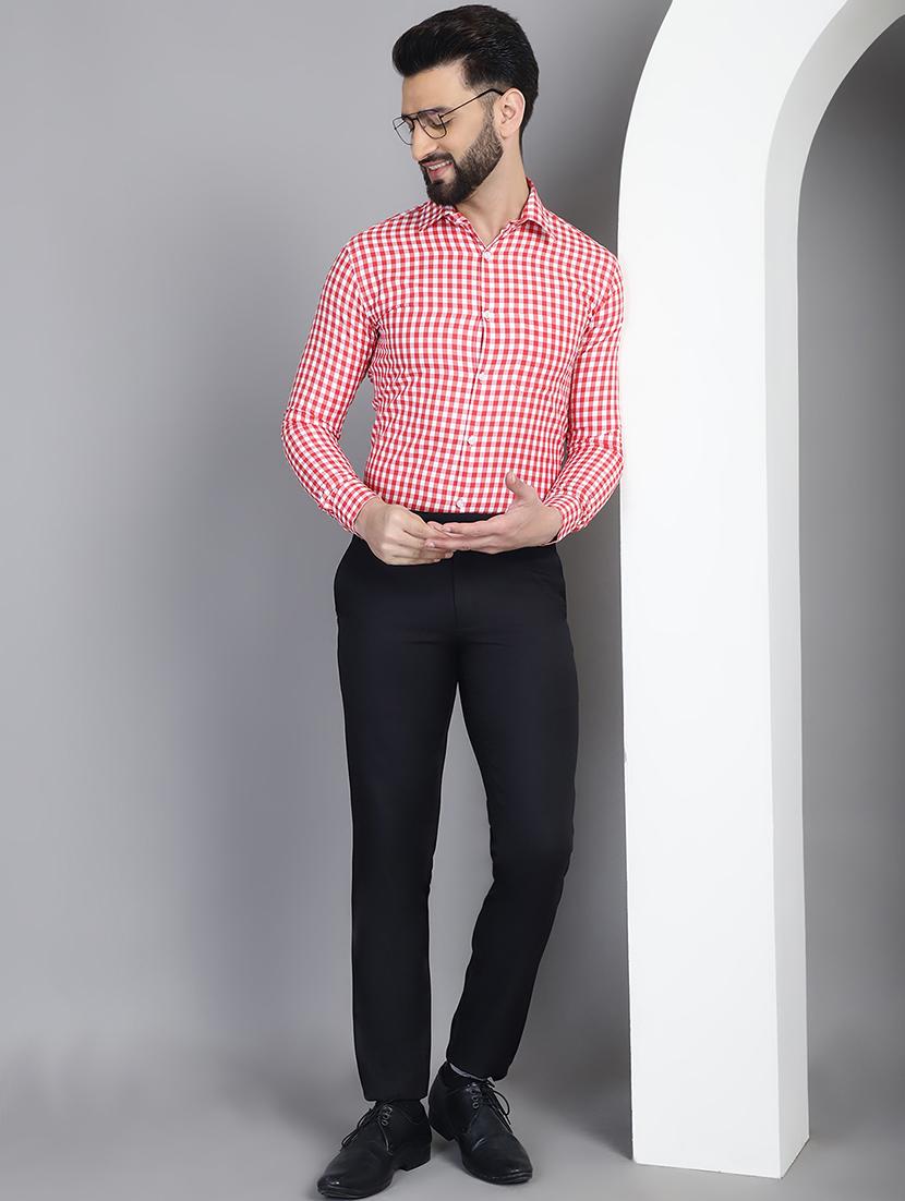 red cotton formal shirt - 21032029 - Standard Image - 4