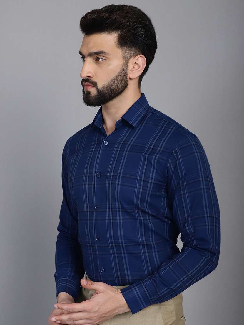 blue cotton formal shirt - 21032037 -  Standard Image - 1