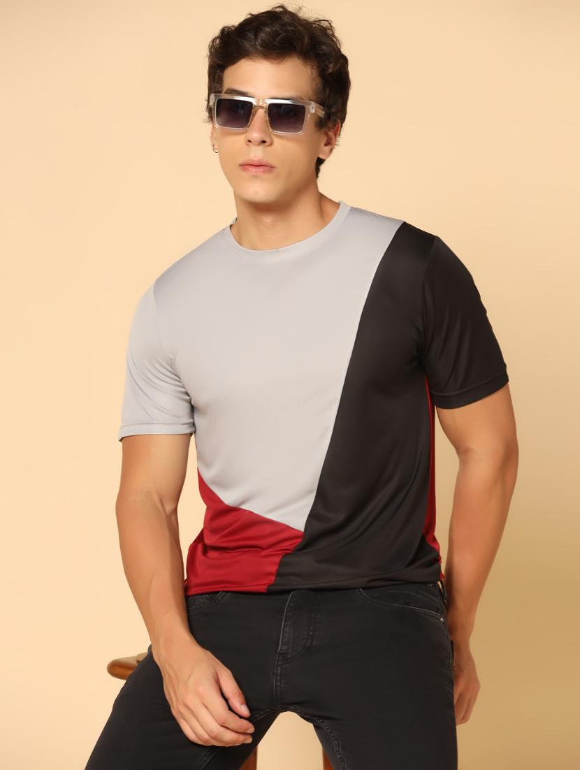 men short sleeve color block t-shirt - 21032069 - Standard Image - 1