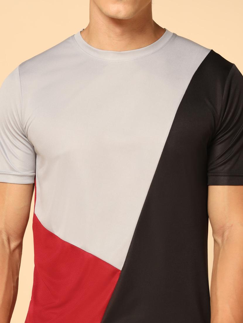 men short sleeve color block t-shirt - 21032069 - Standard Image - 4