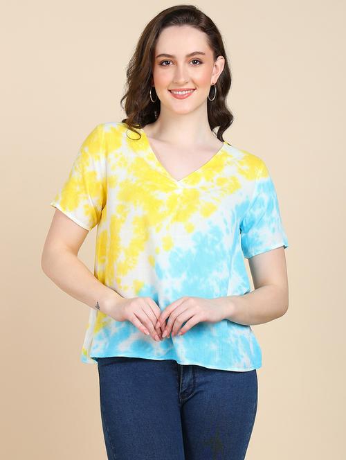 women tie & dyed regular top - 21032108 -  Standard Image - 0