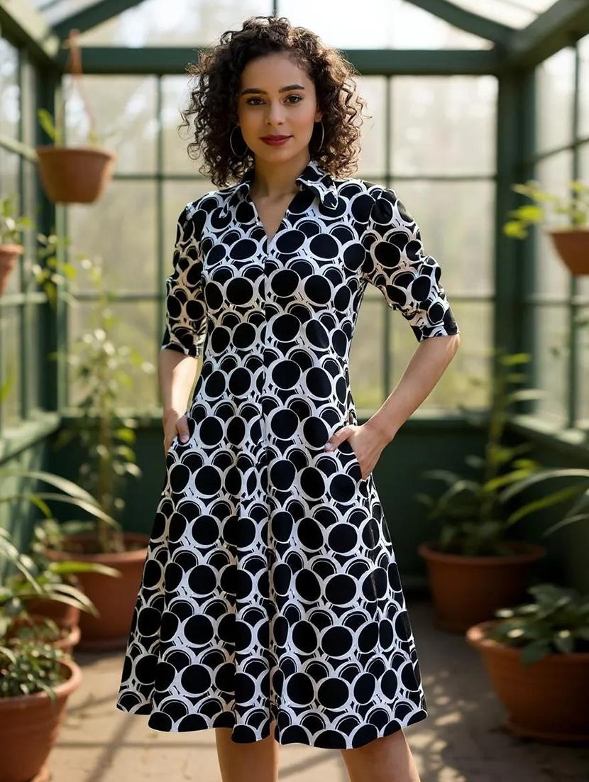 women abstract printed a-line dress - 21032341 -  Zoom Image - 0