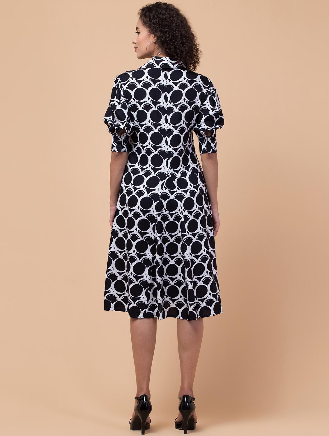 women abstract printed a-line dress - 21032341 -  Standard Image - 1