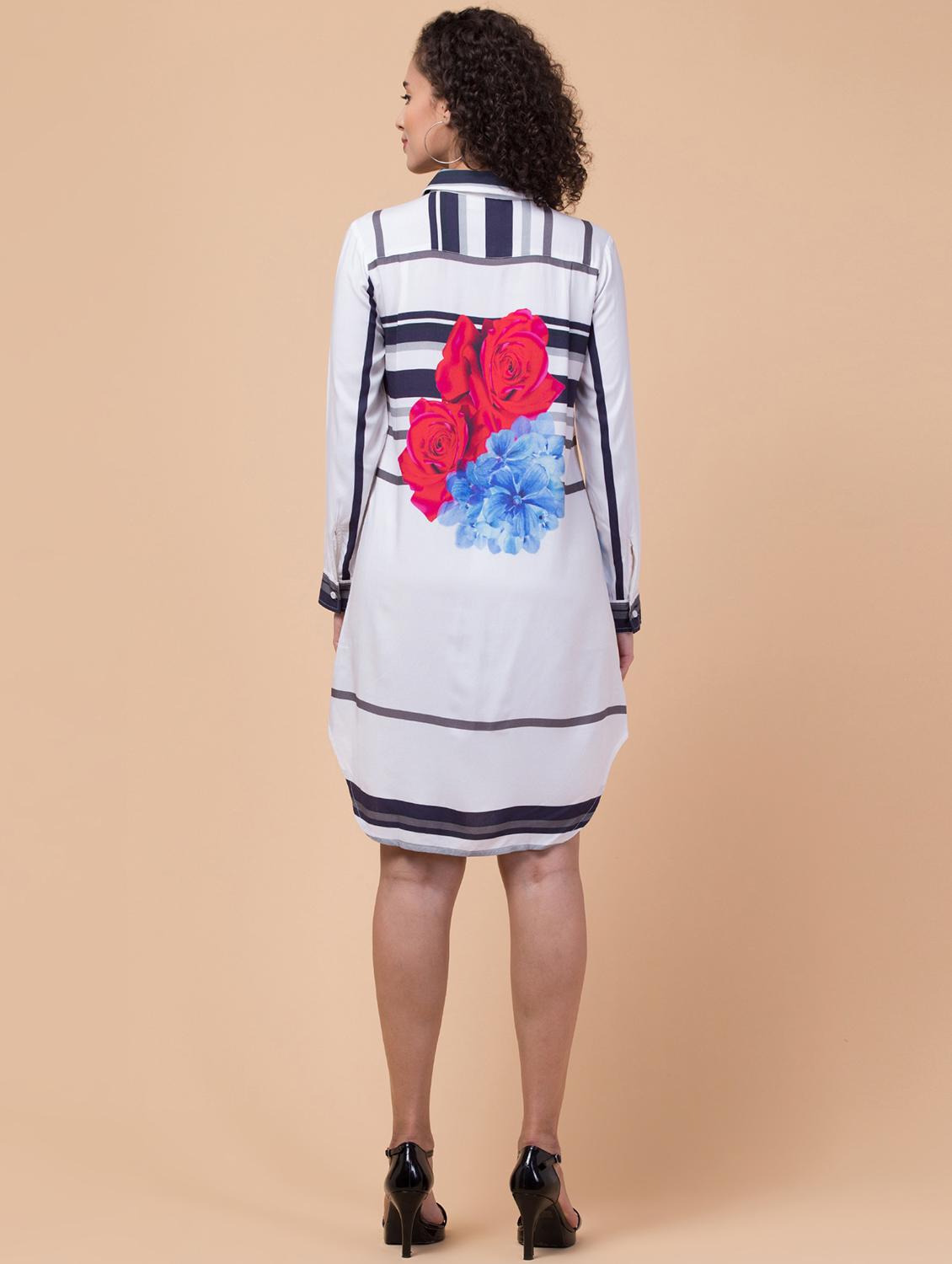 women off white cotton shirt dress - 21032343 - Standard Image - 1
