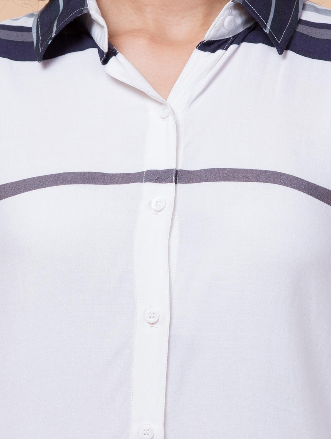 women off white cotton shirt dress - 21032343 - Standard Image - 4