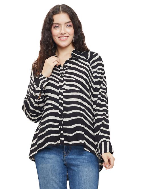women printed high-low shirt - 21032420 - Standard Image - 0